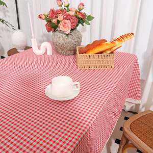 Tovaglia arricciato rettangolo di lino personalizzato con Logo in lino spesso tovaglia <span class=keywords><strong>a</strong></span> scacchi per sala <span class=keywords><strong>da</strong></span> pranzo - Product Image 2