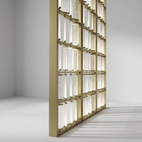 Paravent Rotatif Décoratif en Verre Cristal et Acier Inoxydable Modulaire Personnalisable, Design Moderne de Luxe Italien pour