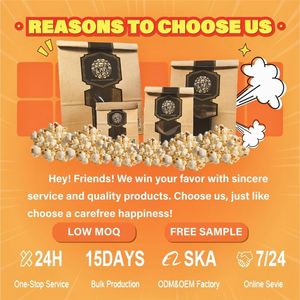 Custom Personalized Logo Print Food Grade Kraft Brown Popcorn Package Pop Corn Paper <b>Bags</b> with Tin Tie Lock Paper <b>Bag</b> - Product Image 6