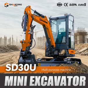 Mini-excavatrice compacte sur chenilles SHANDING 3 tonnes, fabrication chinoise, nouvelle micro-pelle, mini-pelle Hyundai. - Product Image 1
