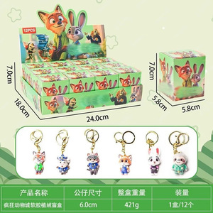 热销毛绒动物城盲盒收藏品卡通钥匙扣神秘盒 - Product Image 2