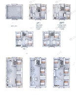 Maison préfabriquée Maison en conteneur extensible 3 chambres à coucher 40 pieds Sécurité Villas préfabriquées de luxe Maison en conteneur