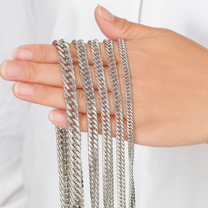 Chaînes cubaines en acier inoxydable 4,8 mm/5,8 mm/6,6 mm/7,5 mm/9,2 mm, collier épais et sportif pour hommes et garçons, de 14 à 30 pouces, idéal pour les fêtes - Product Image 6