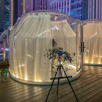 Dôme géodésique en polycarbonate transparent - Tente de glamping transparente de 4 m pour la cour et le camping