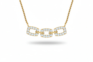 Collar de Diamantes con Eslabones Entrelazados Modernos con Cadena, Joyería Fina Elegante para Mujer con Diamantes Brillantes para Uso Diario - Product Image 2