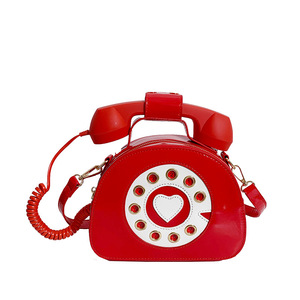 Creative Women's Phone Shaped Handbags with <strong>Fun</strong> Personality Dial Telephone Handbag Design PU Custom Logo Design <strong>Bag</strong> - Product Image 6
