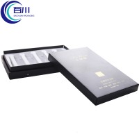 Caja de Regalo Rígida de Papel Especial Negro Exclusivo, Caja de Embalaje Perfumada con Logotipo Personalizado para Botellas de Aceite o Productos Cosméticos