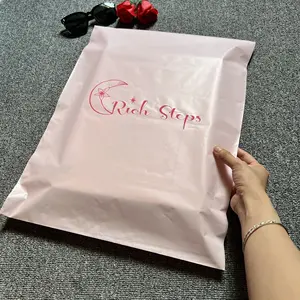 Pembungkus plastik surat poli kustom tas surat pengiriman merah muda amplop tas kurir Polymailer untuk pos