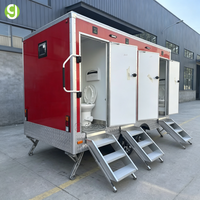 Remorque de toilettes mobiles de luxe Goeasy, toilettes portables avec éclairage LED pour mariage, fête, événement, chantier