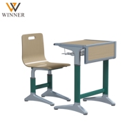 Ensemble de mobilier scolaire moderne et écologique, réglable en hauteur, durable, pour une seule personne, avec bureau, chaise et tiroir, pour salle de classe et chambre