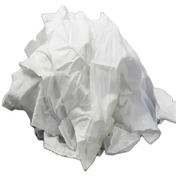 Trapo de camiseta de corte de color blanco de alta absorción de aceite y agua para uso industrial 100% trapos de limpieza de pintor de algodón