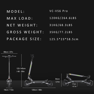 Scooter Eléctrico Plegable Todoterreno Vipcoo Vs6 Pro 2026 de Doble Motor con Frenos de Disco para Adultos Ie-es1 - Product Image 5