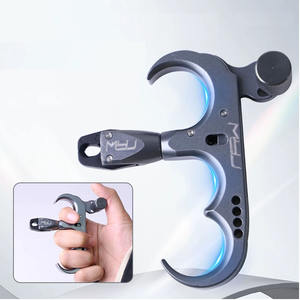 Tiro con arco 3 dedos arco liberación gatillo compuesto arco liberación 360 cabeza de rotación aleación de aluminio pulgar gatillo calibre tiro - Product Image 1