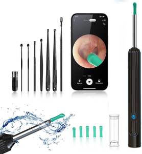 Otoscope sans fil HD avec caméra pour l'élimination du cérumen, outil électrique rechargeable par USB, nettoyeur d'oreilles intelligent Wi-Fi - Product Image 1