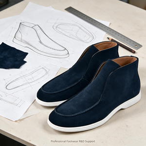 Botas de Hombre de Ante Vacuno Marrón Oscuro, Negro y Beige, de Caña Alta, Sin Cordones, con Suela de Goma, para Oficina y <span class=keywords><strong>Carrera</strong></span>, OEM/ODM, Venta al Por Mayor Personalizada - Product Image 3