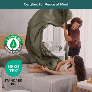 Set <span class=keywords><strong>di</strong></span> lenzuola 4 pezzi in fibra <span class=keywords><strong>di</strong></span> bambù 100%, lenzuola morbide come seta, lenzuolo con angoli elasticizzati e federe rinfrescanti - Product Image 2