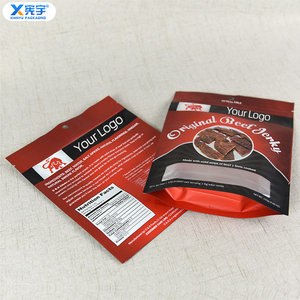 Sachet alimentaire personnalisé de qualité alimentaire, à fond plat, scellé sur trois côtés, anti-odeur, avec fermeture éclair, pour congeler bœuf séché, jambon, saucisses, bacon, sandwichs - Product Image 3