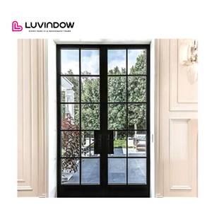Puerta de Entrada de Acero de Diseño Francés Moderno para Exteriores de Casas en Oferta, con Doble Panel de Vidrio Templado Aislante y Aislamiento Acústico - Product Image 5