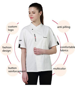 Chaqueta de chef unisex para hombre y mujer con logotipo personalizado, uniforme de cocinero de cocina de manga larga para restaurante, cafetería, Hotel, abrigo de cocinero tejido - Product Image 6