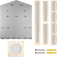 Support mural magnétique personnalisé en bois pour outils avec 5 compartiments pour salle de bain - Design moderne