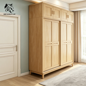 furniture factory low price customized <b>large</b> stock ready to ship storage <b>wardrobe</b> new design house furniture wood slide <b>wardrobe</b> - Product Image 2
