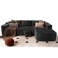 Ovios 104-Zoll Cloud Boneless L-förmiges Chaise-Sofa, modernes modulares Sektionssofa-Set, tiefe Sitzfläche, gepolstert, Plüsch-Cord, für das Wohnzimmer