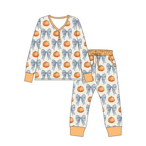 <b>Women's</b> <b>2</b>-<b>Piece</b> Long Sleeve <b>Pajama</b> Sets V-Neck Halloween Printed Sleepwear Autumn Cozy Soft Comfortable Loungewear - Product Image 2