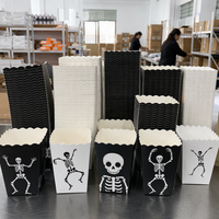 Boîte à Popcorn Personnalisée Halloween, Gobelet en Papier pour Snacks avec Motif Squelette Adorable, Vente en Gros, Emballage pour Soirée Cinéma, Fourniture en Vrac