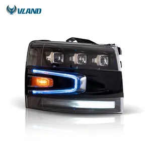 VLAND Headlights Start Up Animation DRL Car LED 1500 2500HD 3500HD HD 2500 3500 2007-2013 Front Lamp For Chevrolet Silverado