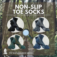 Chaussettes antidérapantes au-dessus de la cheville en mélange de laine mérinos à cinq orteils