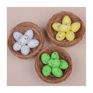 Foam Easter egg, DIY bird's nest decorations, colored eggs for children Easter items mix and hand-painted