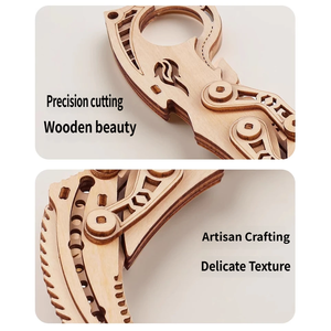 Juguete de madera para ensamblar, cuchillo mariposa DIY, Balisong de entrenamiento con garra recta plegable, juguete para niños unisex, modelo CSGO - Product Image 3