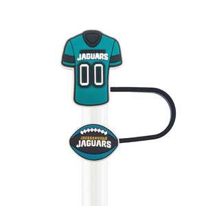 Toptan 10mm Gıda Sınıfı Çevre Dostu Silikon Pipet Üstü Süsü DIY NFL Spor Takımı <span class=keywords><strong>Jacksonville</strong></span> Jaguars Pipetli Bardak Aksesuarları - Product Image 4