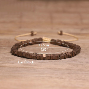 Nueva llegada pulsera de piedra natural para mujer, pulsera trenzada con cuentas de hematita de lava chapada en colores, joyería hecha a mano de energía curativa - Product Image 2