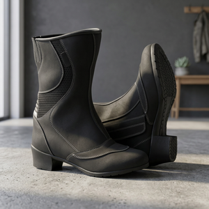 <b>Women</b> Breathable & Comfortable Genuine Cowhide Leather Custom Made Longed Motorbike Motorcycle <b>Boots</b> & Shoes - Product Image 3