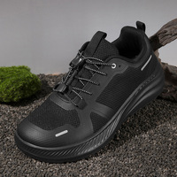 Chaussures de sport décontractées confortables, respirantes, réfléchissantes, légères, en mousse épaisse, avec maille et lacets élastiques noirs, nouveau design, directement de l'usine