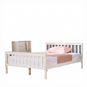 Letto a Castello Pieghevole Moderno con Struttura in Legno Massello di Mango, Colore Bianco, Set di Mobili per Camera da Letto Principale e Secondaria - Product Image 2