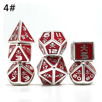 Set Dadu Poliedris D20 DND Ukiran Khusus dari Logam Tulang Hitam Kosong D&D dengan Kotak Hadiah untuk TTRPG Dungeons Dragons