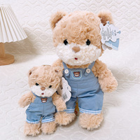 Snot Bear Bo-Bo Bear Salopette Ours en Peluche Mignon Couple de Petits Ours en Peluche Matière Coton PP Peluche Courte 31-50cm pour 14+
