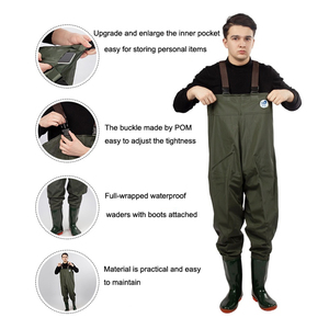 Vente directe usine : Waders de pêche imperméables à hauteur de taille, avec bottes intégrées, pour l'Europe - Product Image 2