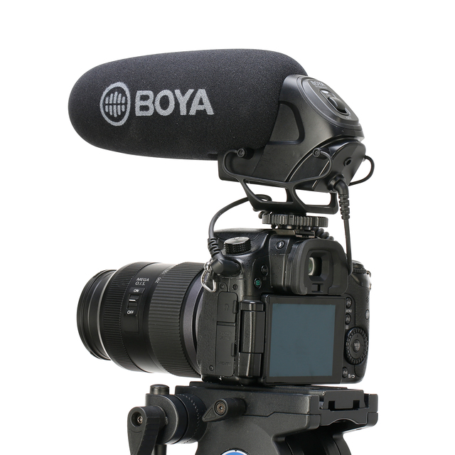 BOYA BY-BM3030 3.5mm Input on Camera Super-Cardioid Shotgun Microphone for Camera DSLR Video Audio Recorders