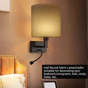 Handmade Light <strong>Shade</strong> White <strong>Linen</strong> Wall <strong>Lamp</strong> Cover Modern Half Round Drum Sconce Wall <strong>Lamp</strong> <strong>Shade</strong> - Product Image 6