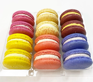 Tùy chỉnh cấp thực phẩm Pet vỉ khay gói 50 Macarons trong suốt đông lạnh an toàn bánh & Sô cô la <span class=keywords><strong>Macaron</strong></span> bao bì - Product Image 4