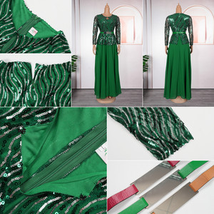 S10812 <span class=keywords><strong>Vestidos</strong></span> de Lujo <span class=keywords><strong>para</strong></span> Mujer <span class=keywords><strong>Vestidos</strong></span> de Noche Elegantes con Cuello Redondo y Lentejuelas con Adornos Pesados <span class=keywords><strong>Vestidos</strong></span> de Fiesta <span class=keywords><strong>Vestidos</strong></span> Africanos <span class=keywords><strong>para</strong></span> Mujer - Product Image 6