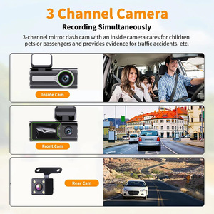 กล้องติดรถยนต์ Wanshe 3 ช่องทาง บันทึกภาพคมชัดระดับ HD 1080P พร้อมระบบมองเห็นในเวลากลางคืน หน้าจอ 2.4 นิ้ว มุมมองกว้าง 150 องศา รองรับการ์ด TF - Product Image 5