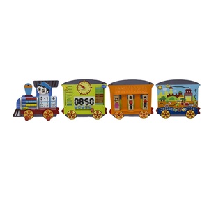 Jouets éducatifs interactifs de conception haut de gamme <span class=keywords><strong>2022</strong></span>, jeux muraux d'intelligence pour tout-petits, train en bois pour l'apprentissage des animaux et de l'école - Product Image 1