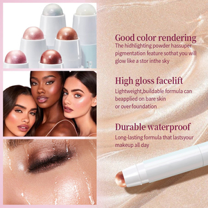 Stick illuminateur et de contouring OEM/ODM personnalisé pour marque privée, contrôle du sébum, imperméable, effet bronze scintillant, vente en gros - Product Image 2