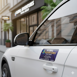 Letrero Magnético Personalizado para Auto, Imán Suave con Impresión UV, Resistente al Agua, Reutilizable, Adhesivos Personalizados para <span class=keywords><strong>Agencia</strong></span> de Viajes - Product Image 1