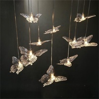 Candelabro de mariposa acrílico para boda, decoración de techo navideño para ventana de compras, Diseño de escalera para salón
