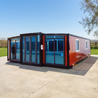 Maison conteneur extensible à double aile de 20 pieds, maison préfabriquée modulaire, cabane portable pliable, installation rapide pour habitation, séjour ou bureau